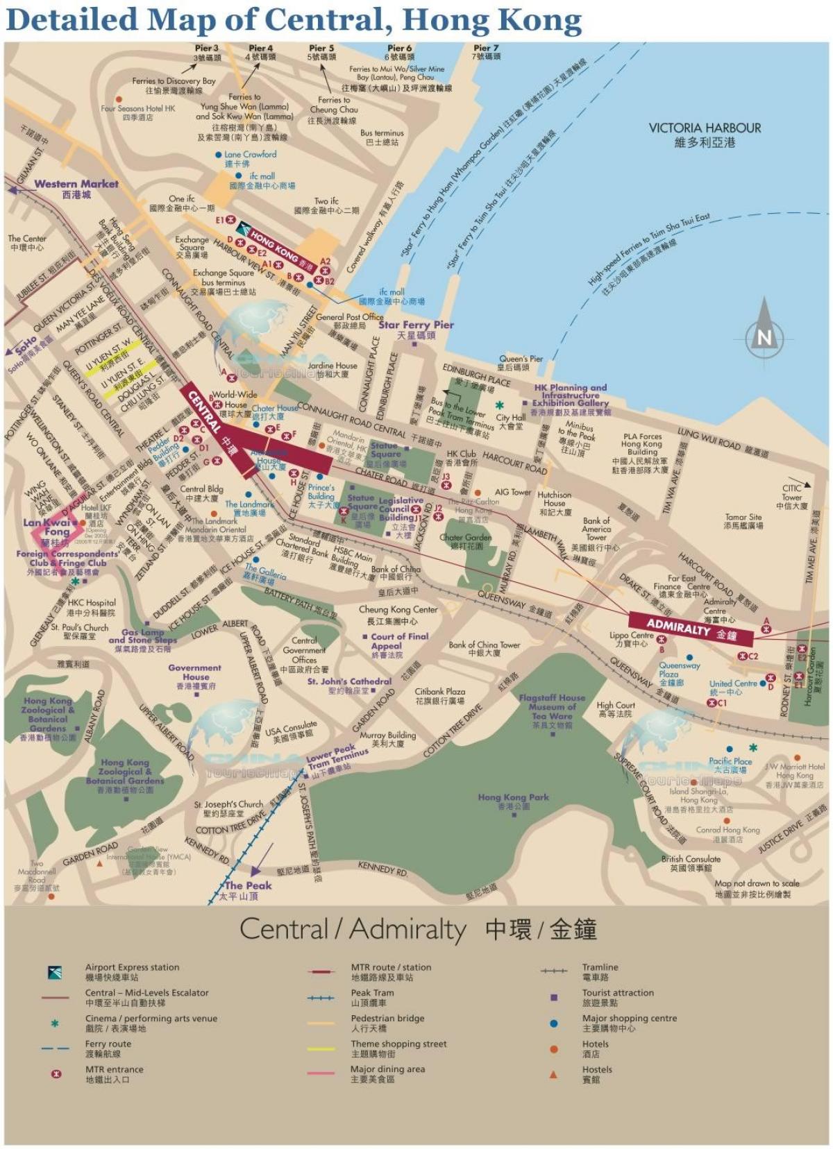 Hong Kong merkezi harita