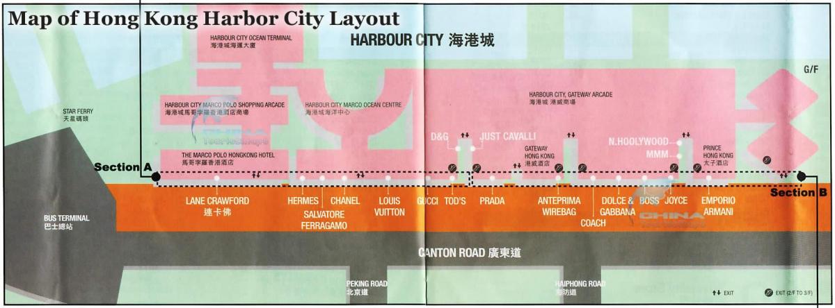 harbour city, Hong Kong haritası