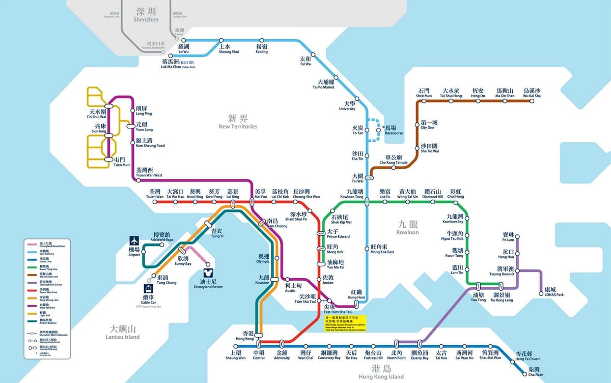 HK harita MTR