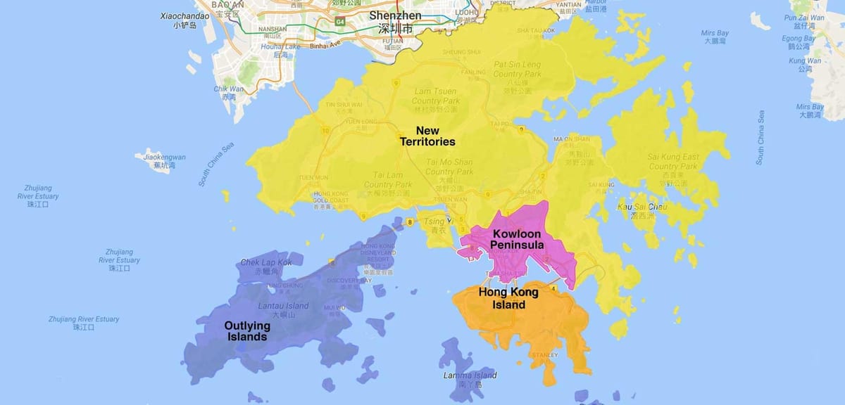Hong Kong bölge haritası