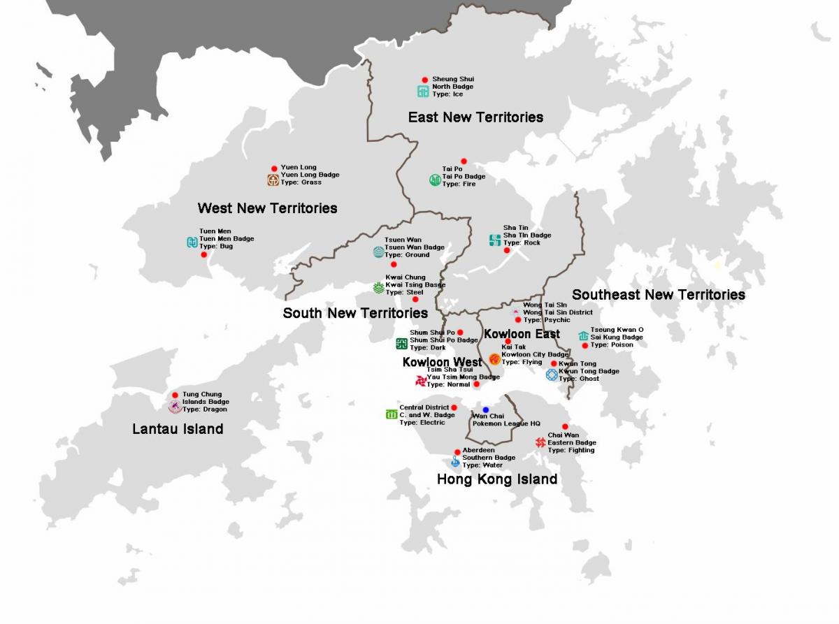 Hong Kong haritası ilçeler