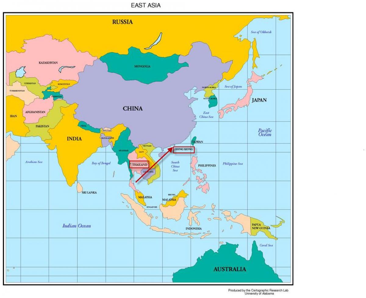 Asya haritası Hong Kong