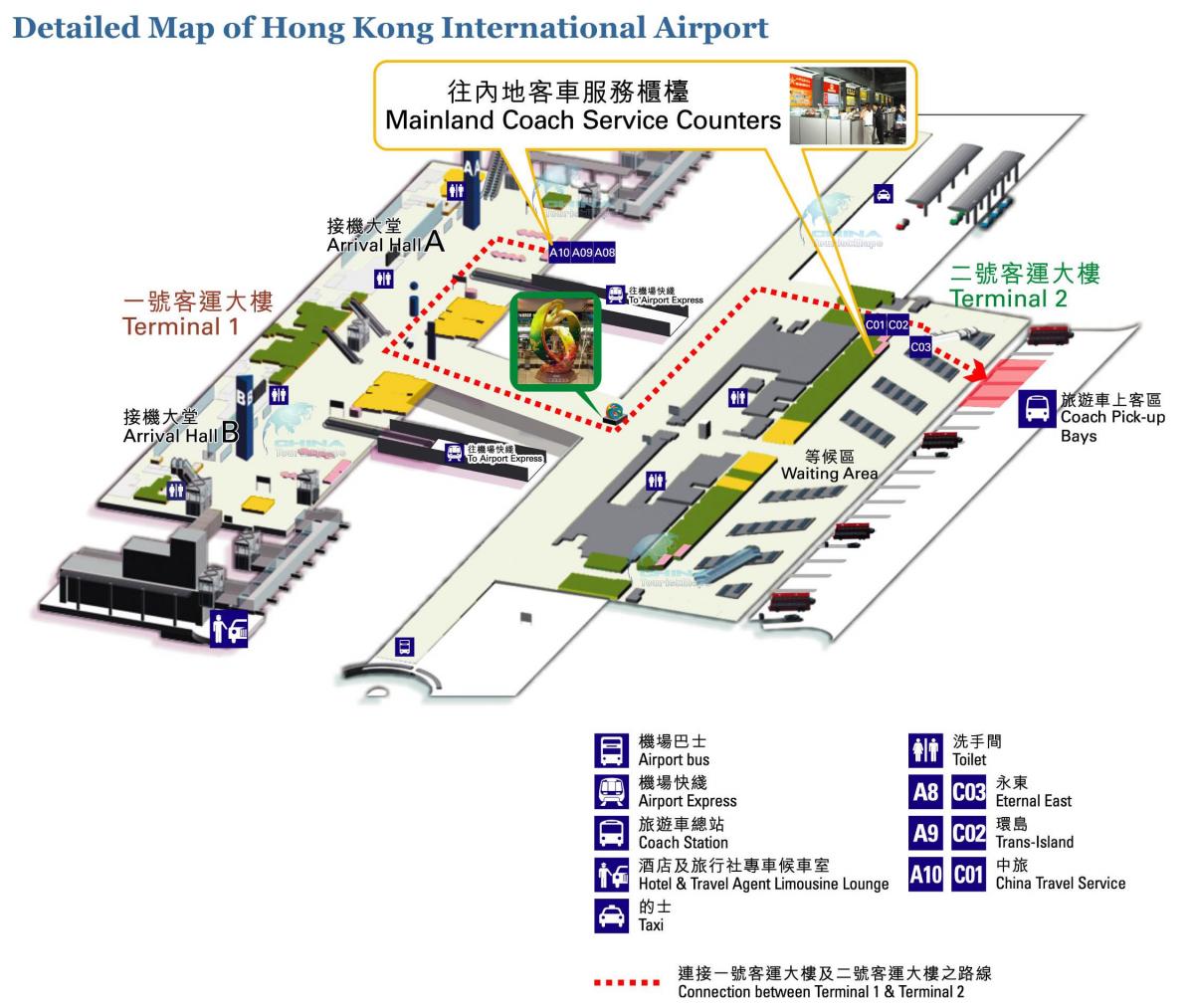 Hong Kong haritası havaalanı