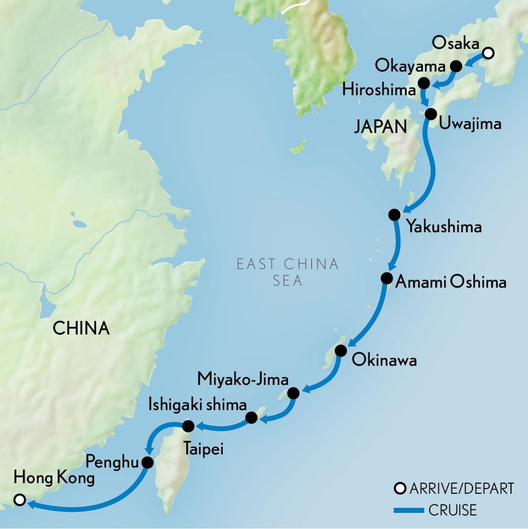 Hong Kong haritası ve Japonya