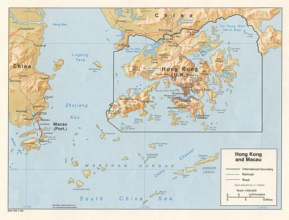 Hong Kong haritası ve Macau