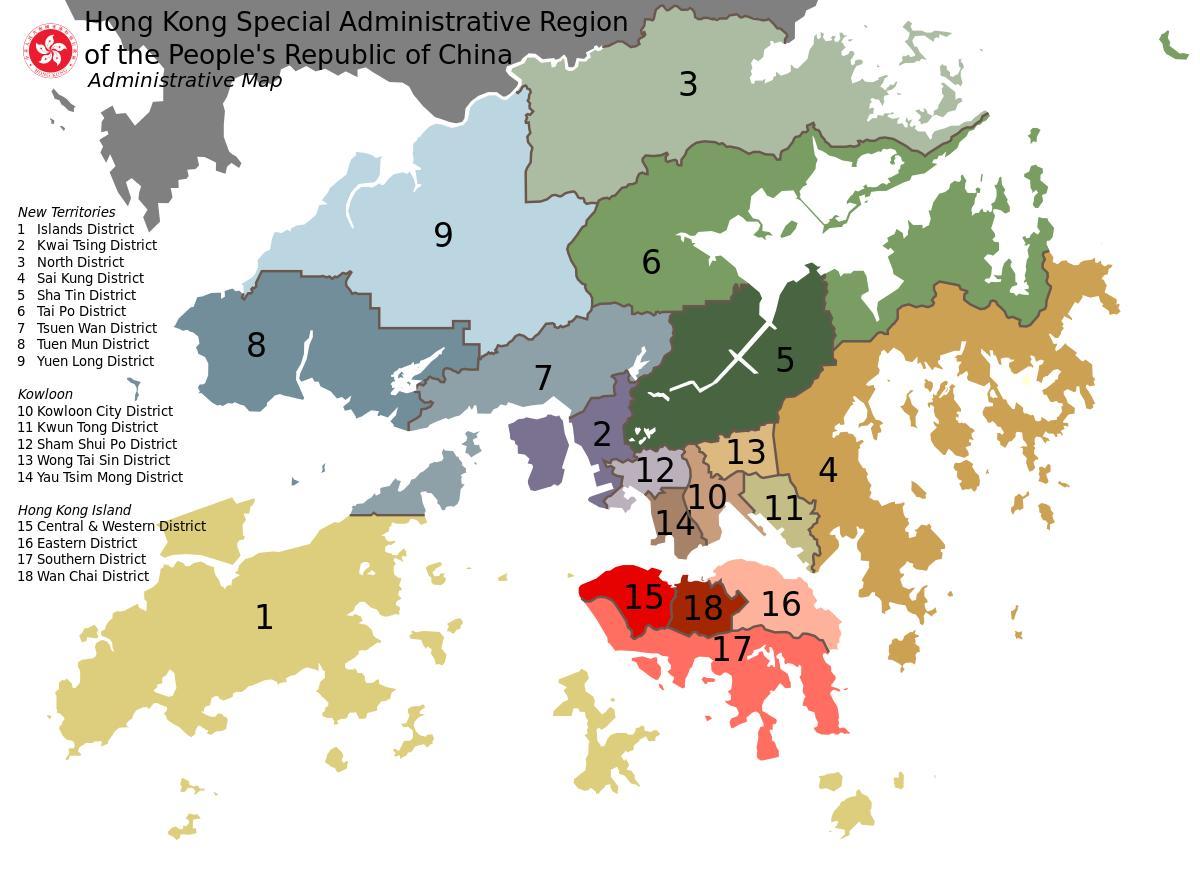 Hong Kong haritası mahalleleri