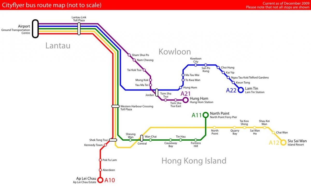 Hong Kong otobüs güzergahı haritası