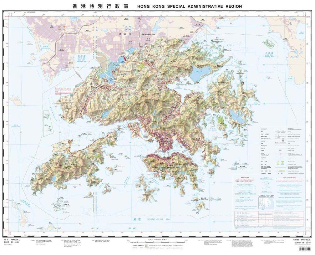 Hong Kong topografik haritası