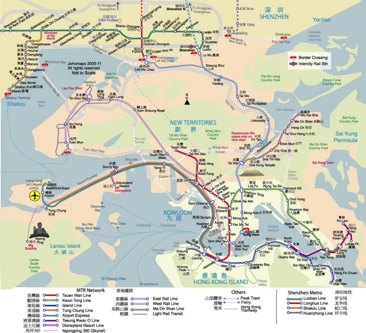 Hong Kong haritası transit