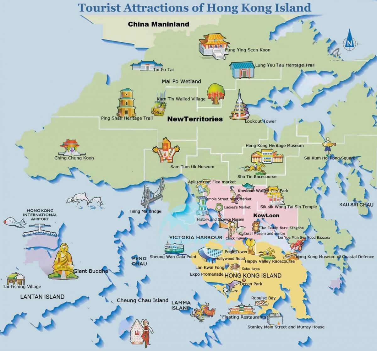 Hong Kong turizm harita