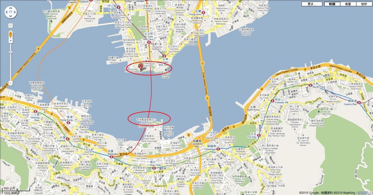 victoria Limanı, Hong Kong haritası