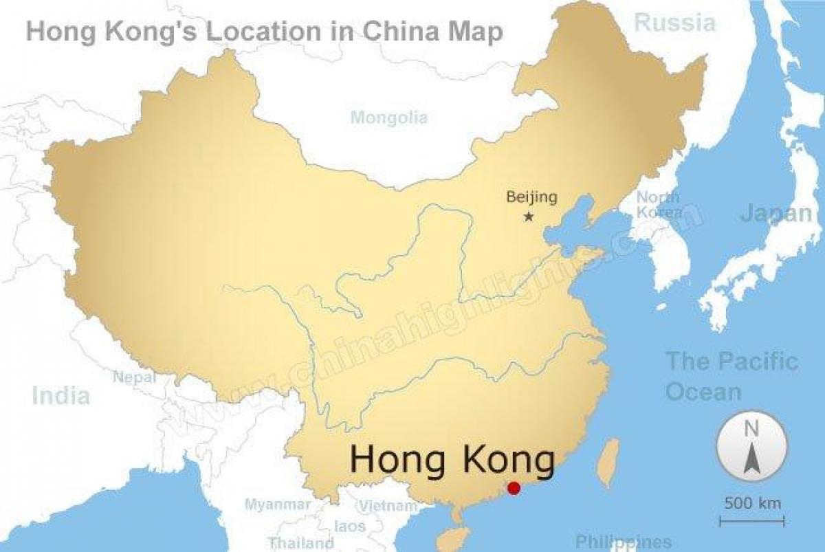 Çin harita ve Hong Kong