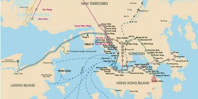 Hong Kong feribot güzergah haritası