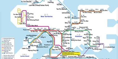 Metro haritası Hong Kong