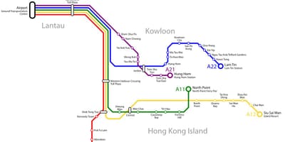 Hong Kong otobüs güzergahı haritası
