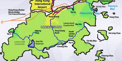 Lantau Adası, Hong Kong haritası