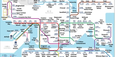 MTR istasyonu, Hong Kong haritası